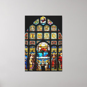 Kirchenfenster mit Buntglas Leinwanddruck