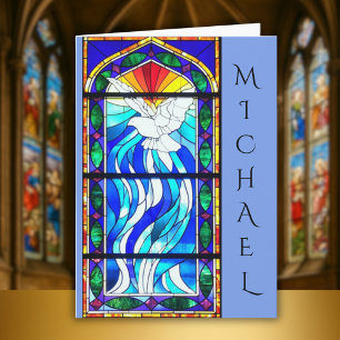 Kirchenfenster mit Glasmalerei Heiliger Geist Taub Karte