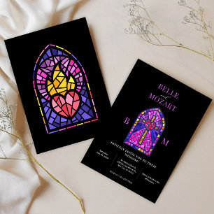 Kirchengemeinde Glasmalerei Hochzeit Einladung