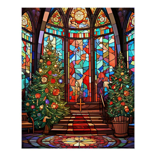 Kirchenheiligtum zu Weihnachten Poster (Vorderseite)
