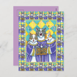 KIRCHENKATZEN UND MÄUSCHENKÖRPER FEIERTAGSPOSTKARTE