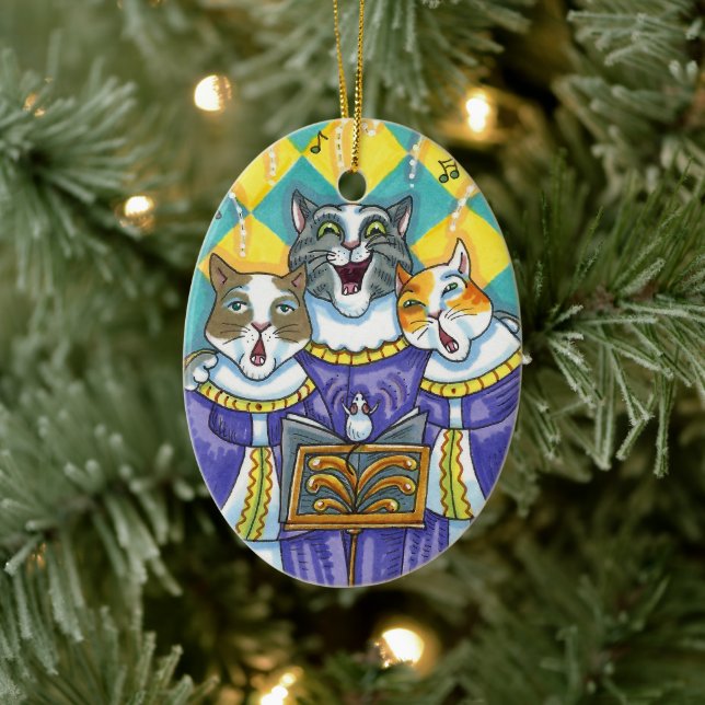 KIRCHENKATZEN UND MÄUSCHENKÖRPER KERAMIK ORNAMENT (Baum)