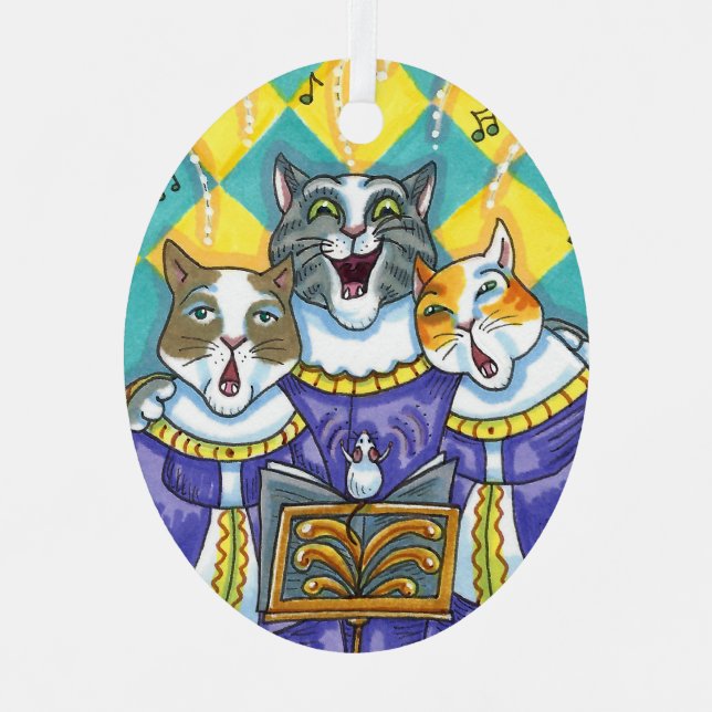 KIRCHENKATZEN UND MÄUSCHENKÖRPER ORNAMENT AUS METALL (Vorderseite)