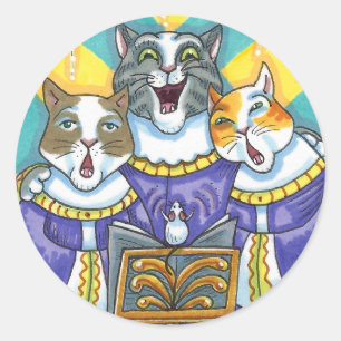 KIRCHENKATZEN UND MÄUSCHENKÖRPER RUNDER AUFKLEBER