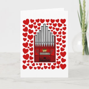 Kirchenorgel-Herzen Valentinstag-Jubiläumskarte Feiertagskarte
