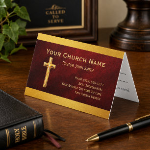 Kirchenpastor Goldkreuz rote Ernennung Visitenkarten