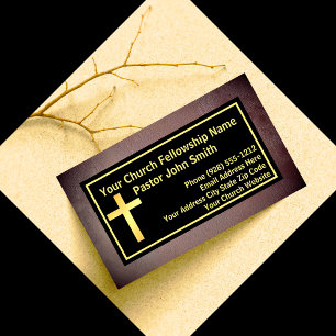 Kirchenpastor Grunge Schwarz Gold Visitenkarte