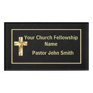 Kirchenpastor Klassisch Schwarz Namenschild