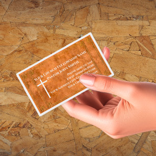 Kirchenpfarrer Leather Gestempelt Elegantes Christ Visitenkarte