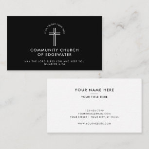 Kirchenpfarrer Moderne Minimal-Logo Schwarz Visitenkarte