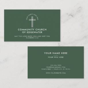 Kirchenpfarrer Moderne minimale Logo-Grün Visitenkarte