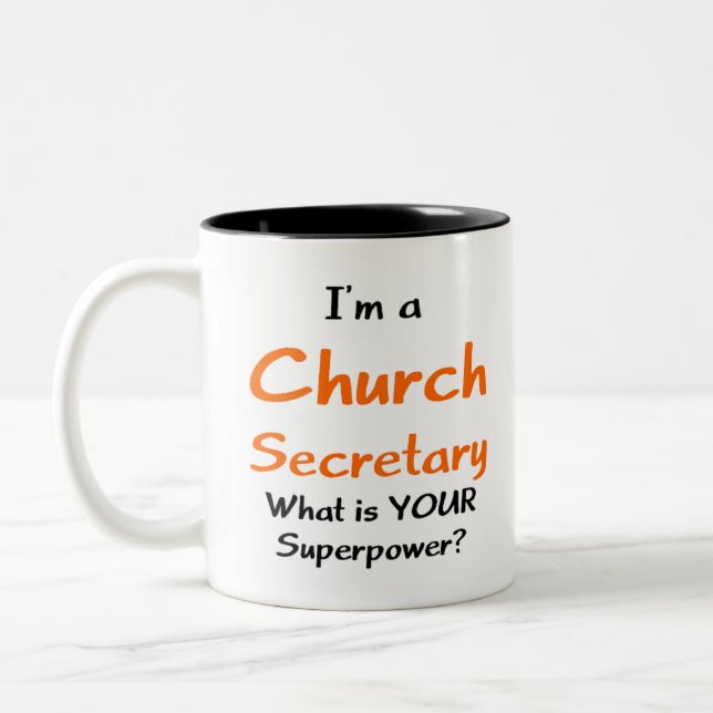Kirchensekretärin Zweifarbige Tasse (Links)