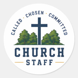 Kirchenteam Christliche Typografie Runder Aufkleber