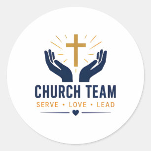 Kirchenteam Dienen Liebe Führen Christlich Runder Aufkleber