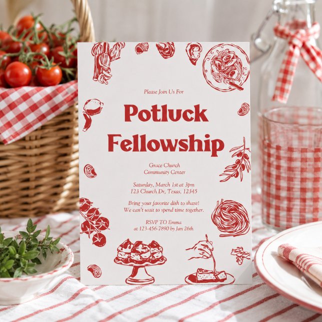 Kirchentreffen mit Potluck-Fellowship Einladung (Von Creator hochgeladen)