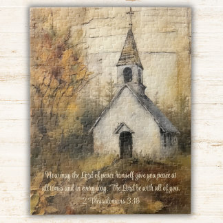 Kirchenwoods Watercolor-Schrift Religiös Puzzle