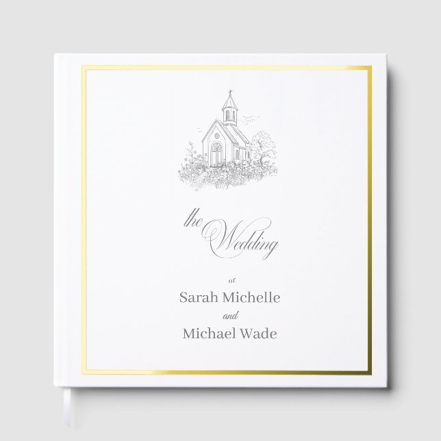 Kirchliche Kalligrafie-Hochzeit Gästebuch (Vorderseite)