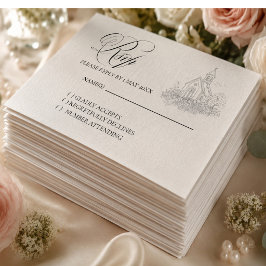Kirchliche Kalligrafie Hochzeit RSVP-Karte RSVP Karte