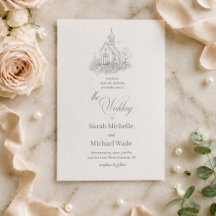 Kirchliche Kalligrafie-Hochzeitseinladung