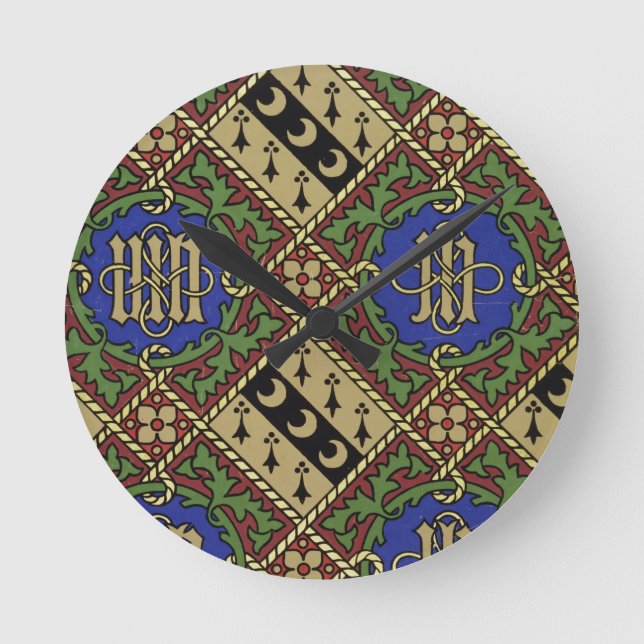 Kirchlicher Tapetenentwurf des Diamantdruckes Runde Wanduhr (Vorderseite)