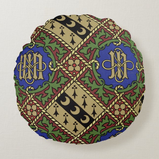 Kirchlicher Tapetenentwurf des Diamantdruckes Rundes Kissen (Vorderseite)