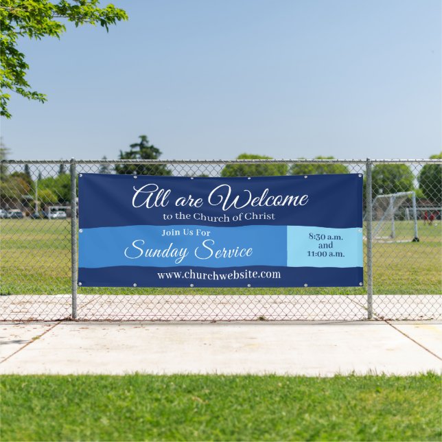 Kirchliches Willkommensschild Hängebanner Banner (InSitu)