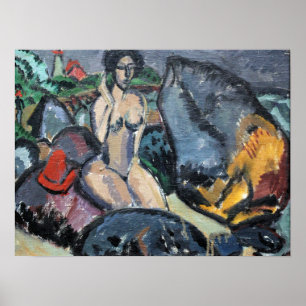 Kirchner - Badende zwischen Steinen 1912 Poster