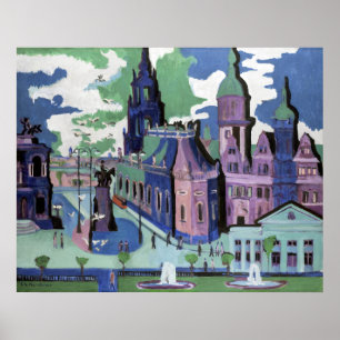 Kirchner Blick auf den Dresdner Schlossplatz Feine Poster