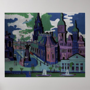 Kirchner - Blick auf den Dresdner Schlossplatz Poster
