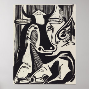 Kirchner - Die große Kuh liegt 1929 Poster