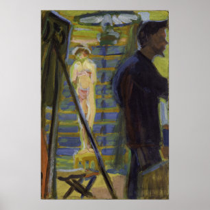 Kirchner - Erich Heckel und Modell im Studio 1... Poster