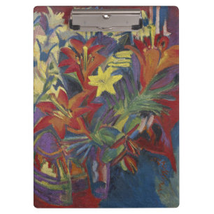 Kirchner Expressionist Lebendige Orange Lilien Kun Klemmbrett