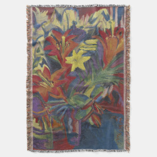 Kirchner Expressionist Lebendige Orangefarbene Lil Decke
