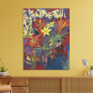 Kirchner Expressionist Lebendige Orangefarbene Lil Leinwanddruck