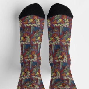 Kirchner Expressionist Lebendige Orangefarbene Lil Socken