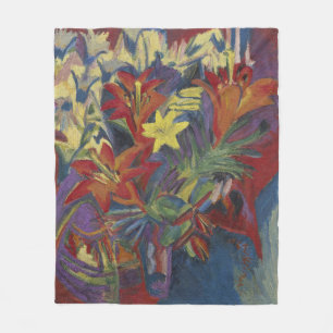 Kirchner Expressionistische Lebendige Orangefarben Fleecedecke