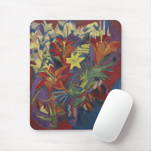 Kirchner Expressionistische Lebendige Orangefarben Mousepad (Mit Mouse)