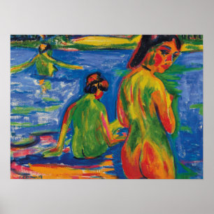 Kirchner - Mädchen am Ende des Seebads 1909 Poster