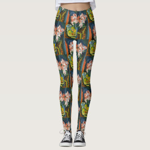 Kirchner Rosa Rosen Expressionistische Blumenkunst Leggings