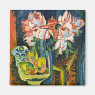 Kirchner Rosa Rosen Expressionistische Blumenkunst Magnet