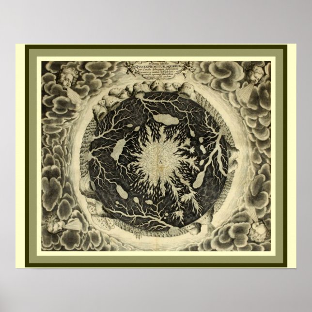 Kirchs "Mundus Subterraneus" - Wasser 16 x 20 Poster (Vorne)