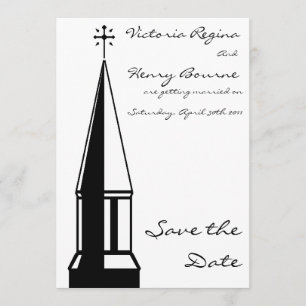 Kirchturm Save-the-Date-Einladung Einladung