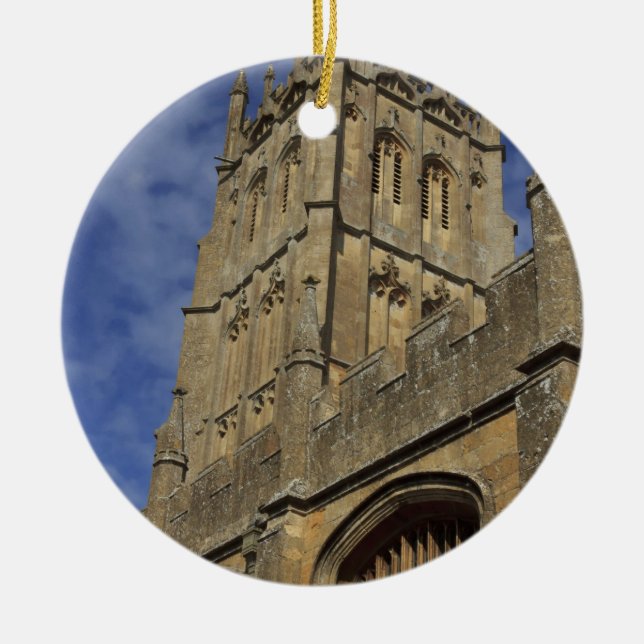 Kirchturm St. James, Chipping Camden Keramik Ornament (Vorne)