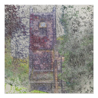 Kirchturm von St. Mary, Luddenden Poster