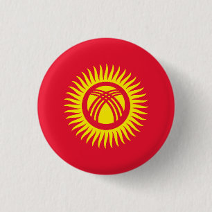 Kirgisische Flagge Button