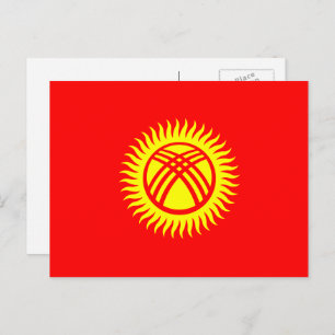 Kirgisische Flagge, Flagge Kirgisistans Postkarte