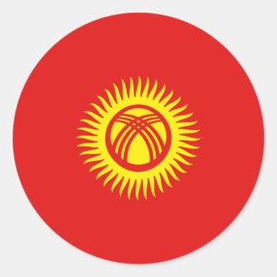 Kirgisistan Fisheye Flag Sticker