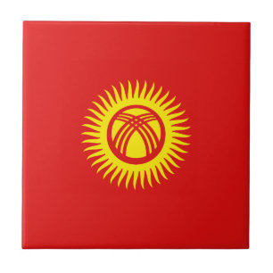 Kirgisistan-Flagge Keramikfliese