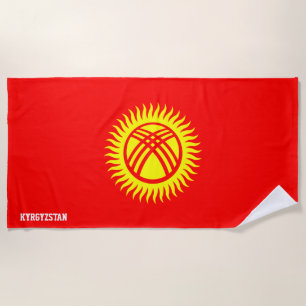 Kirgisistan-Flagge Prächtig Patriotisch Strandtuch