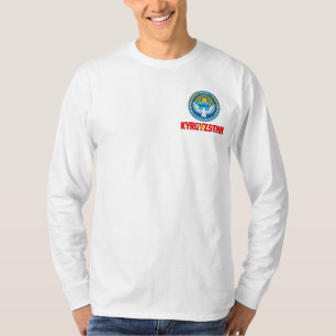 Kirgisistan-Flagge und Wappen Patriotisch T-Shirt